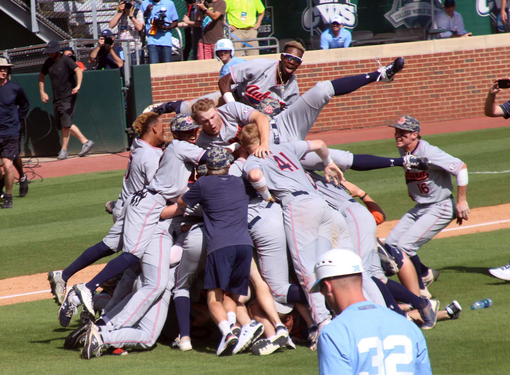 PHOTOS: Auburn celebrates Super Regional win, College World Series berth